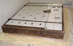 Hand Carved Solid Oak Door - Before Restoration Back Side