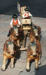 Circa 1950 Lowenbrau Beer Wagon Wagon and Driver After Restoration