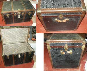 Antique Heirloom Travel Trunk - Before Restoration Photo Group