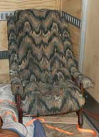 Chair Restoration & Ottomon - Before Restoration - Frame By Artisans of the Valley Upholstery by Browns & Sons of Pennington, NJ