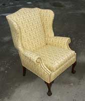 Wing Chair Restoration - Completed - Frame By Artisans of the Valley Upholstery by Browns & Sons of Pennington, NJ