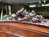 Walnut Bedroom Set - Rose Carving Restoration Complete