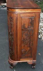 Hand carved bar after restoration left view