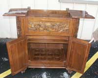 Hand carved bar - before restoration open