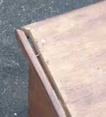 Circa 1900 Dove Tailed Pine Toy Chest - Before Restoration Lid Molding