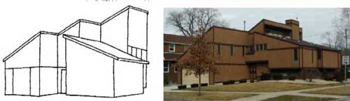 Ridge Historical Society of Chicago House Image - Multi-Direction Shed Roofs 