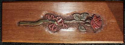 Hand Carved Custom Oak Jewelry Box In progress - Rose Complete