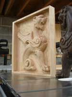 Custom CNC replicated hand detailed griffins in progress