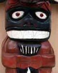 Hand carved custom totem pole - The Bear (Click to view larger picture)