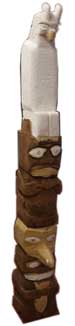 Hand carved custom totem pole - painting in progress